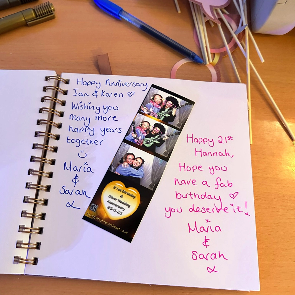 Guest book with instant photos
